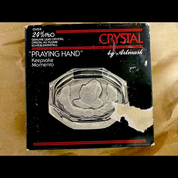 CRISTAL AU PLOMB, ECHT BLEKRISTAL OVER 24% LEAD “PRAYING HAND” BY ARTMARK 1988 - Picture 2 of 3